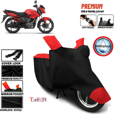 TENNYCER Waterproof Two Wheeler Cover for Hero(Glamour, Red, Black)