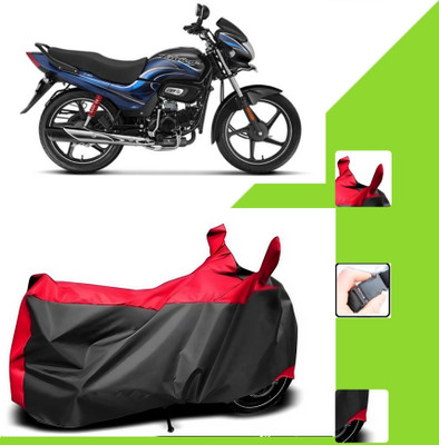 WMIZEXA Two Wheeler Cover for Hero(Passion Plus, Black, Red)