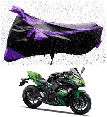 Genipap Two Wheeler Cover for Kawasaki(Ninja 650, Black, Purple)