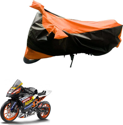 Mdstar Waterproof Two Wheeler Cover for KTM(RC 390, Black, Orange)