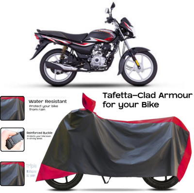 WMIZEXA Two Wheeler Cover for Bajaj(Platina 100 BS6, Black, Red)