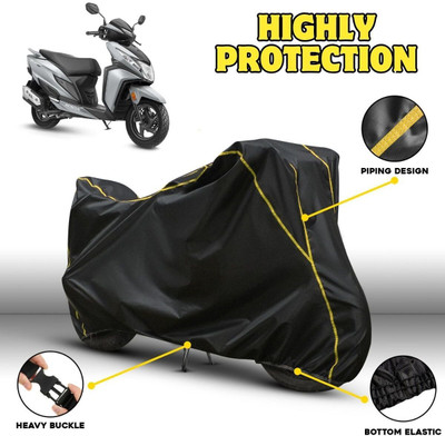 AutoGalaxy Waterproof Two Wheeler Cover for Honda(Dio, Black, Yellow)