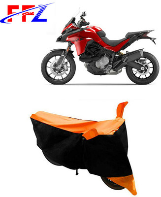 FFZ Waterproof Two Wheeler Cover for Ducati(Multistrada, Black, Orange)