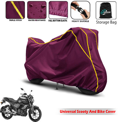 AUTOBIRSA Two Wheeler Cover for Yamaha(FZ S V3.0 FI, Maroon)