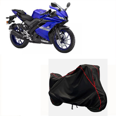Autohug Waterproof Two Wheeler Cover for Yamaha(YZF-R15 V2, Black, Red)