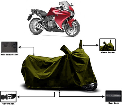 Amexride Two Wheeler Cover for Honda(VFR 1200F, Green)