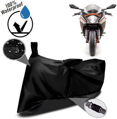 ROYAL AUTO MART Waterproof Two Wheeler Cover for KTM(RC 390, Black)