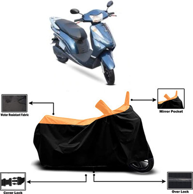 Amexride Two Wheeler Cover for Avon(E Scoot, Orange)