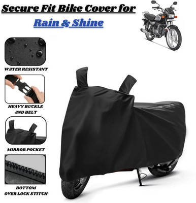 Delphinium Waterproof Two Wheeler Cover for Hero(Splendor Plus, Black)