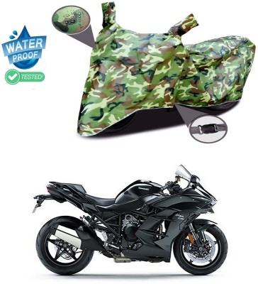 Genipap Waterproof Two Wheeler Cover for Kawasaki(Ninja H2 SX, Multicolor)