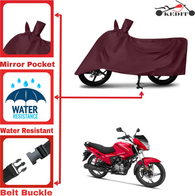 KEDIT Two Wheeler Cover for Hero(Glamour BS6, Maroon)