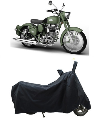 Coxtor Waterproof Two Wheeler Cover for Royal Enfield(Battle Green, Black)