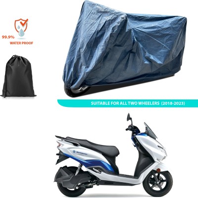 PAGORA Waterproof Two Wheeler Cover for Suzuki(Burgman Electric, Blue)