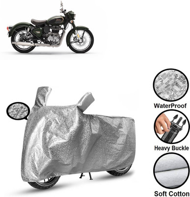 CODOKI Waterproof Two Wheeler Cover for Royal Enfield(Standard 350, Silver)