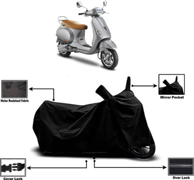 AASHTIK MART Two Wheeler Cover for Vespa(VXL 150 BS6, Black)