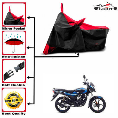 AASHTIK MART Two Wheeler Cover for Bajaj(Platina 110 H-Gear, Red, Black)