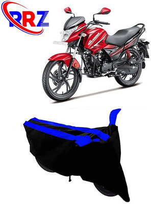 RRZ Waterproof Two Wheeler Cover for Hero(Glamour i3s, Black, Blue)