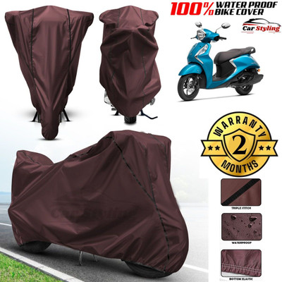 Car Styling Waterproof Two Wheeler Cover for Yamaha(Fascino, Maroon, Black)