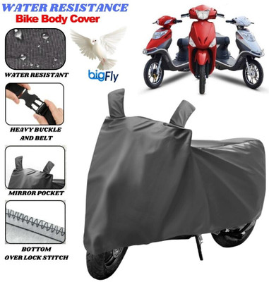 BigFly Two Wheeler Cover for Hero Electric(Electric Scooter, Grey)