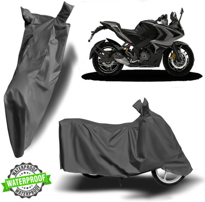 NG Auto Front Waterproof Two Wheeler Cover for Bajaj(Pulsar RS 200, Grey)