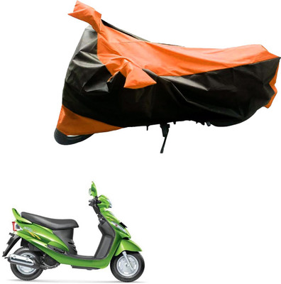 Mdstar Waterproof Two Wheeler Cover for Mahindra(Rodeo RZ, Black, Orange)