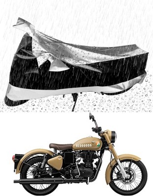 Ascension Two Wheeler Cover for Royal Enfield(Bullet Trials 500, Silver, Black)