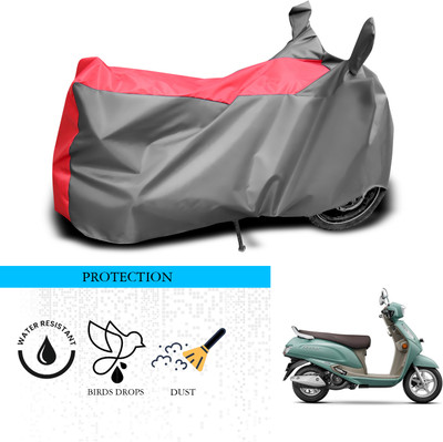 ANTHUB Waterproof Two Wheeler Cover for Suzuki(Access, Grey, Red)