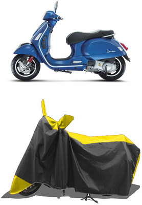 SUGASHRI Waterproof Two Wheeler Cover for Vespa(GTS 300 BS6, Yellow, Black)