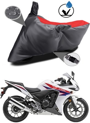 Ascension Two Wheeler Cover for Honda(CBR500R, Grey, Red)