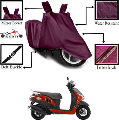 KEDIT Two Wheeler Cover for Yamaha(Alpha BS6, Maroon)