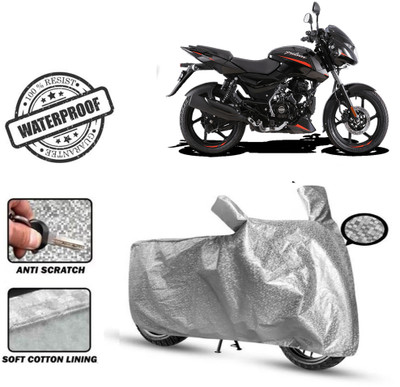 Autoinnovation Waterproof Two Wheeler Cover for Bajaj(Pulsar 125, Silver)
