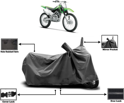 Amexride Two Wheeler Cover for Kawasaki(KLX 140, Grey)