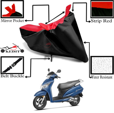 KEDIT Two Wheeler Cover for Honda(Activa 125, Red, Black)