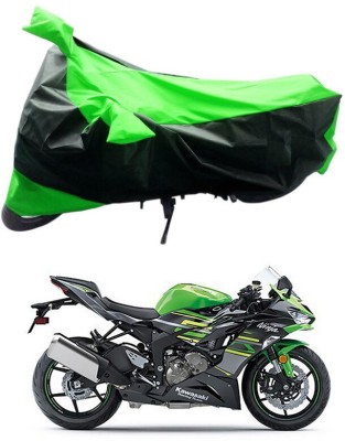 Ascension Two Wheeler Cover for Kawasaki(Ninja ZX-6R, Black, Green)