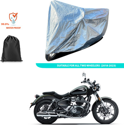 PAGORA Waterproof Two Wheeler Cover for Royal Enfield(Meteor BS6, Silver)