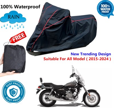 AutoGalaxy Waterproof Two Wheeler Cover for Bajaj(Avenger 220 Cruise, Black, Red)