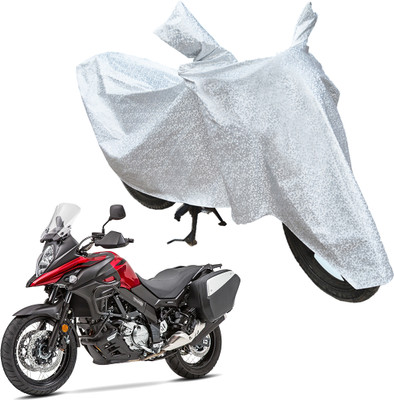 RiderShine Waterproof Two Wheeler Cover for Suzuki(V Strom 650, White)