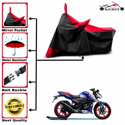KEDIT Two Wheeler Cover for TVS(Apache RTR 165 RP, Red, Black)