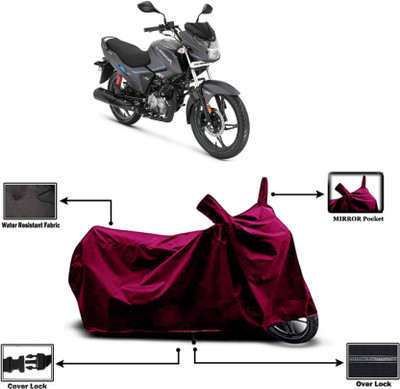 KEDIT Two Wheeler Cover for Hero(Glamour BS6, Maroon)
