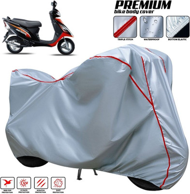 SThanaveX Waterproof Two Wheeler Cover for TVS(Scooty Streak, Silver, Red, Multicolor)