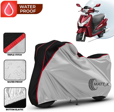 MATT_X Waterproof Two Wheeler Cover for Hero(Destini 125, Multicolor, Silver, Black)