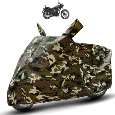 Auto Hub Waterproof Two Wheeler Cover for Royal Enfield(Meteor 350, Brown)