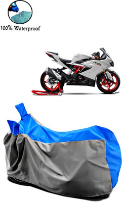 Autofly Waterproof Two Wheeler Cover for TVS(Apache RR 310, Grey, Blue)