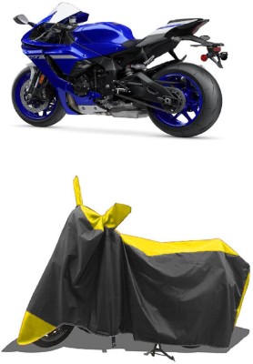 SUGASHRI Waterproof Two Wheeler Cover for Yamaha(YZF R1 M BS6, Yellow, Black)