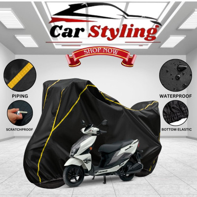 Car Styling Waterproof Two Wheeler Cover for Suzuki(Avenis 125, Black, Yellow)