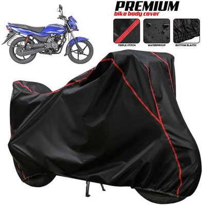 xodi Waterproof Two Wheeler Cover for Bajaj(Platina 110 H-Gear BS6, Black, Red, Multicolor)