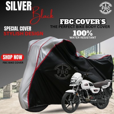 AUTOCAD Waterproof Two Wheeler Cover for TVS(Radeon, Black, Silver)