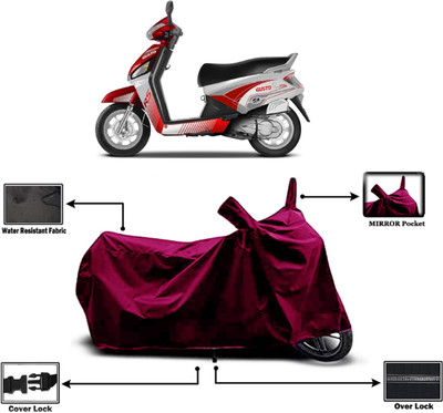 Amexride Two Wheeler Cover for Mahindra(Gusto Electric, Maroon)