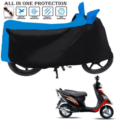 AUTOCAD Waterproof Two Wheeler Cover for TVS(Scooty Streak, Black, Blue)