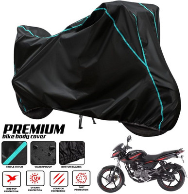 ZAQE Two Wheeler Cover for Bajaj(Pulsar 135 BS6, Black, Blue)